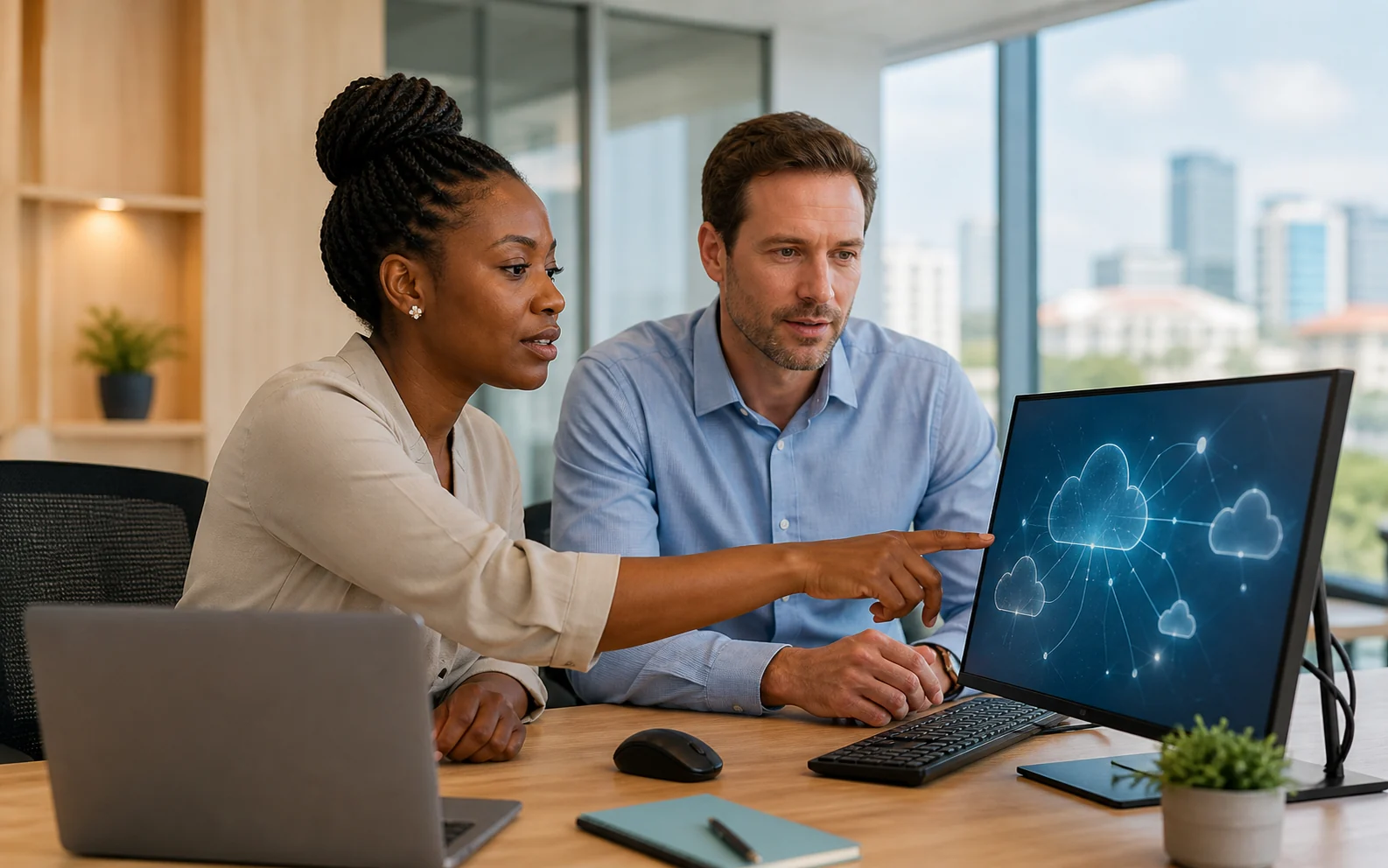 uComputing cloud engineers collaborating on managed IT infrastructure